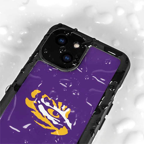 LSU Tiger Eye Logo iPhone 15 Plus Waterproof Case